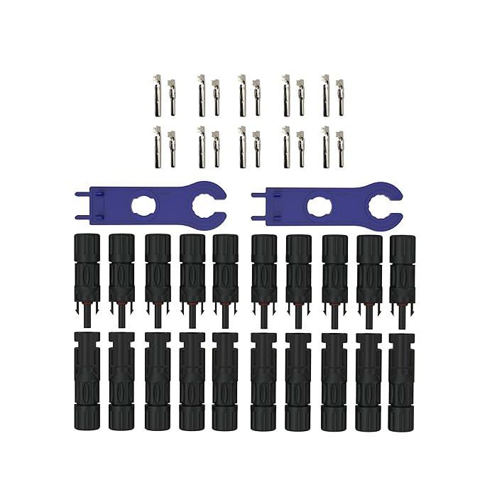 50 Paires De Connecteurs Solaires Avec Clés - IP67 Étanche - Compatibles Panneaux Photovoltaïques Et Installations DIY