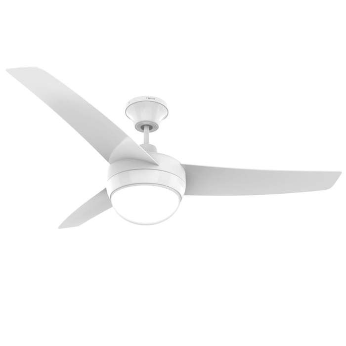 Blanc Ventilateurs de Plafond avec Lampe et Télécommande Blanc, 122cm