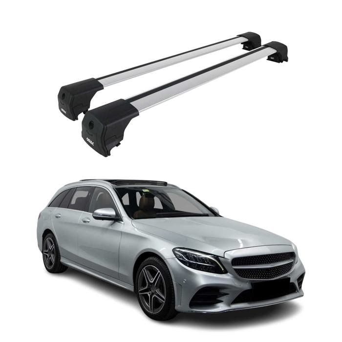 Menabo Barres de toit transversales pour Mercedes Classe S W223 2021-26 Alu Gris main image 1