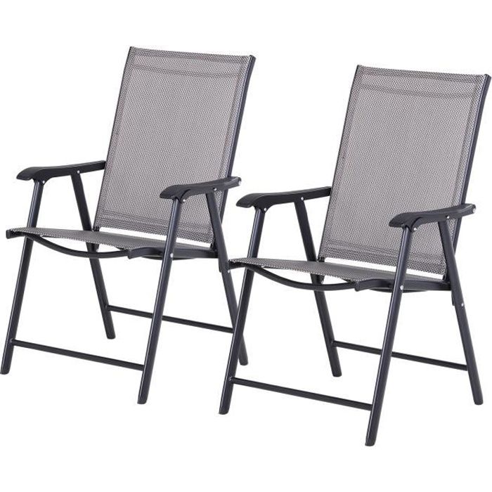 Chaise pliante Super confort - Tissu Gris - Pieds métal Noir - Chaises  Pliantesfavorable à acheter dans notre magasin