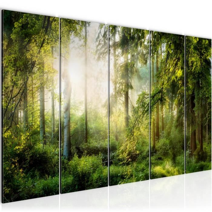Tableau Forêt Paysage Runa - Impression Sur Toile 110g/m² Sans Cadre, Décoration Murale Salon