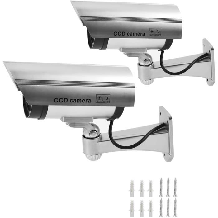 Caméra Factice Avec LED Clignotante - Fausse Caméra De Surveillance Réaliste Pour Extérieur/Intérieur - Effet Dissuasif Anti-Cambriolage