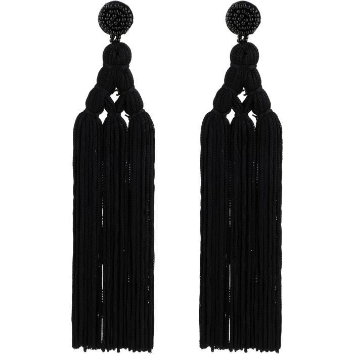 Boucles D'Oreilles À Pampilles Pour Femmes Rétro Bohème Longues Boucles