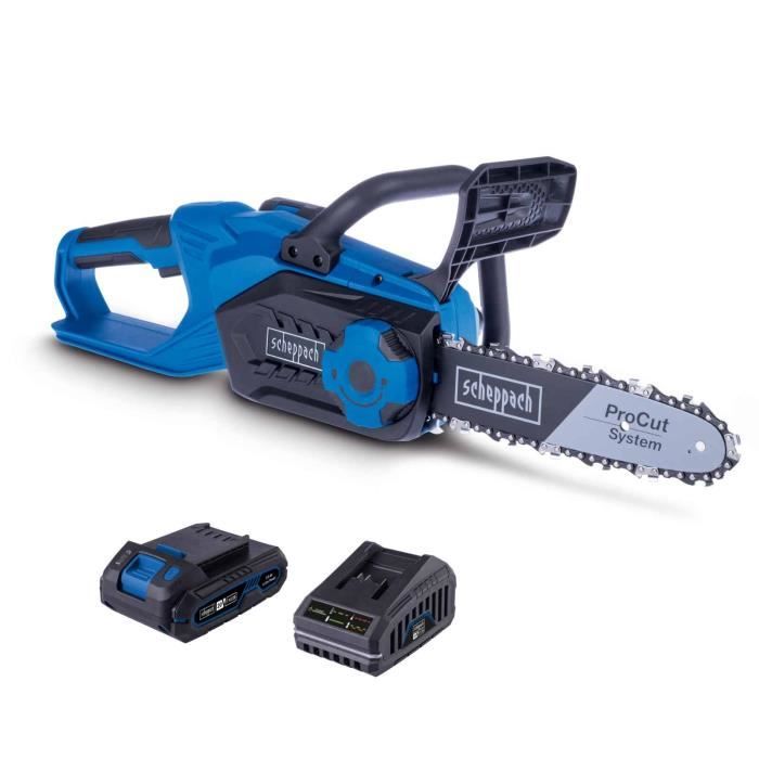 Pack Tronçonneuse sans fil C-CS254-X - Longueur coupe 20cm Longueur guide 25 4cm - SCHEPPACH 20V IXES Batterie 2Ah + chargeur 2.4A