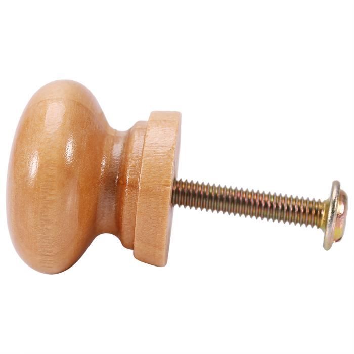 Poignée de tiroir - SHIPENOPHY - 24MM - Bois naturel - Lot de 10 - Durable et écologique
