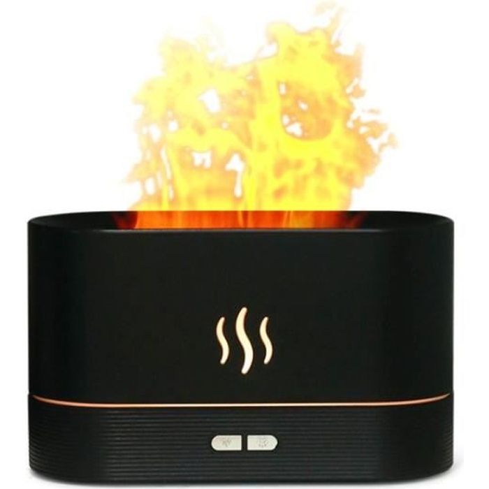 Diffuseur D’huiles Essentielles Kinscoter – Effet Flamme Noir, 4 Pouces