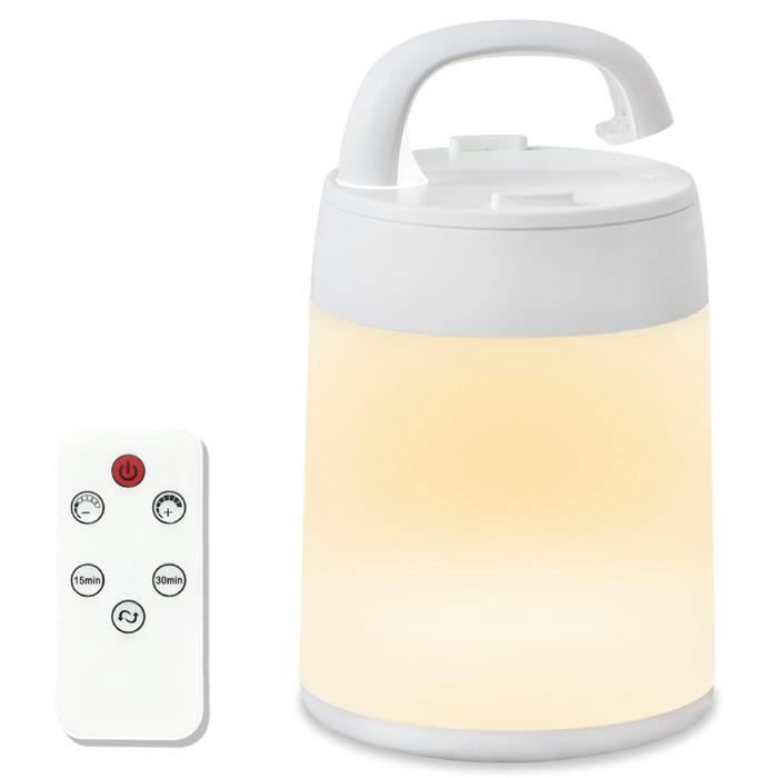 Lampe De Chevet Tactile Dimmable SOLIDE - Veilleuse LED RGB Pour Bébé Avec Batterie Rechargeable USB, Minuteur 1H, 256 Couleurs