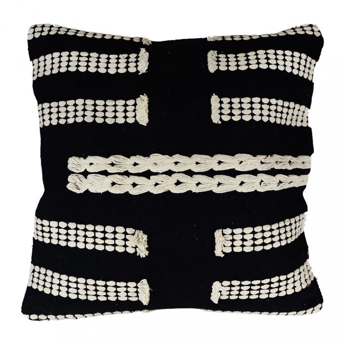 Coussin en coton 45x45 cm MACRAME chennai, par Soleil d'Ocre