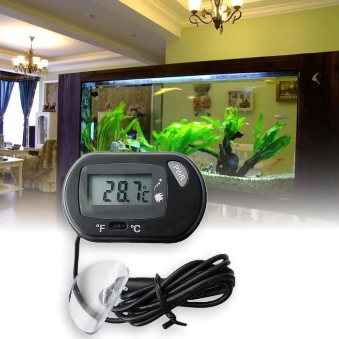 LCD Thermomètre à l'eau Numérique pour Terrarium, Aquarium et Vivarium