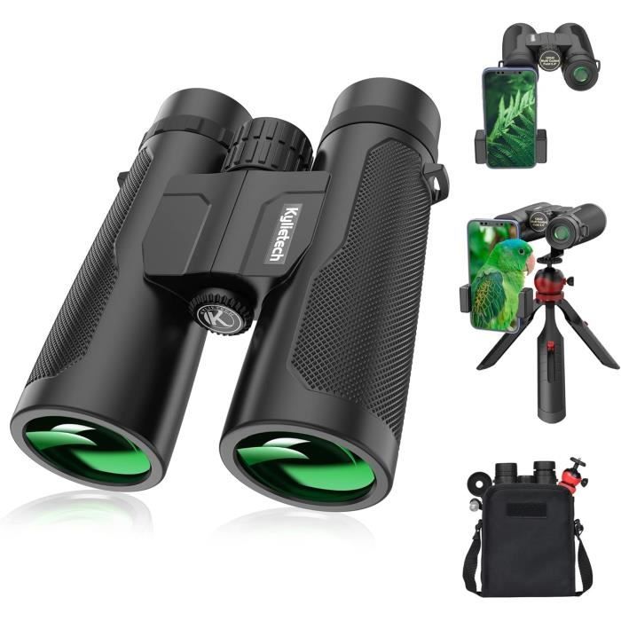 Jumelles HD 10x42 LUXUN - Pour Observation Oiseaux, Chasse, Randonnée - Prisme BAK4, Adaptateur Smartphone Inclus - 8