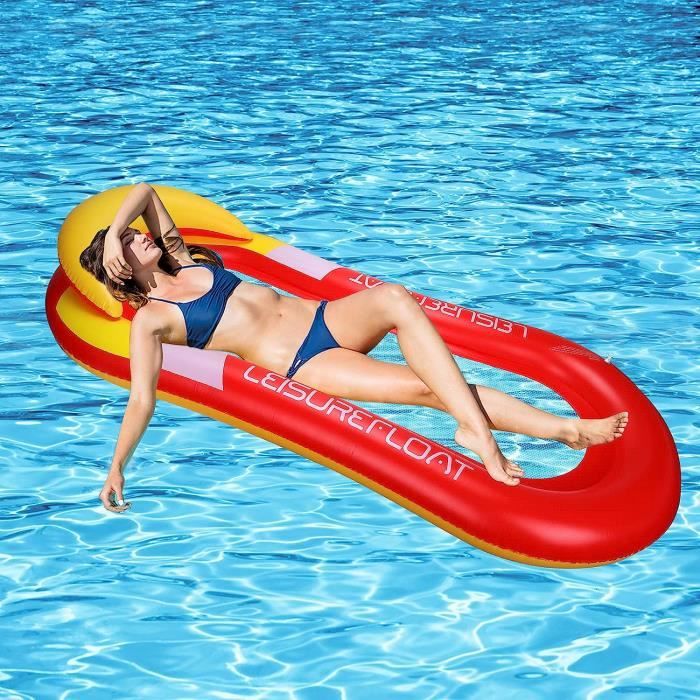 Hamac Gonflable Piscine 4 En 1 - Chaise Longue, Flotteur, Siège Sport, Support 150 Kg - 6