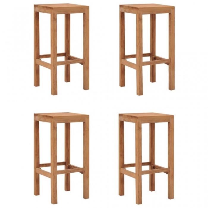 Tabourets de bar - VIDAXL - Bois de teck - Lot de 4 - Style contemporain - Intérieur