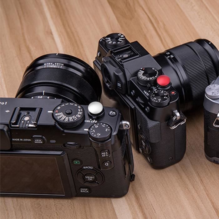 ChromLives Bouton Déclencheur Laiton Rouge 10mm Convex 11mm Concave - Compatible Fuji Fujifilm, Sony, Leica, Nikon