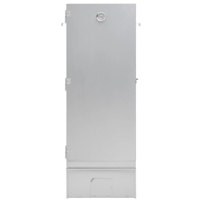 Fumoir Barbecue VidaXL - Acier Galvanisé, Thermomètre, 3 Grilles - 44.5x29x110cm