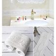 Frise Murale Adhesive,Frise murale autocollante à motif floral,idéal pour une cuisine ou une salle de bains - 10,2 cm x 5 m, blanc-1
