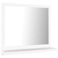 8477NEW FR® Elégant Miroir de salle de bain Contemporain,Miroir mural Moderne Pour salle de bain Salon Chambre Blanc 40x10,5x37 cm A-1