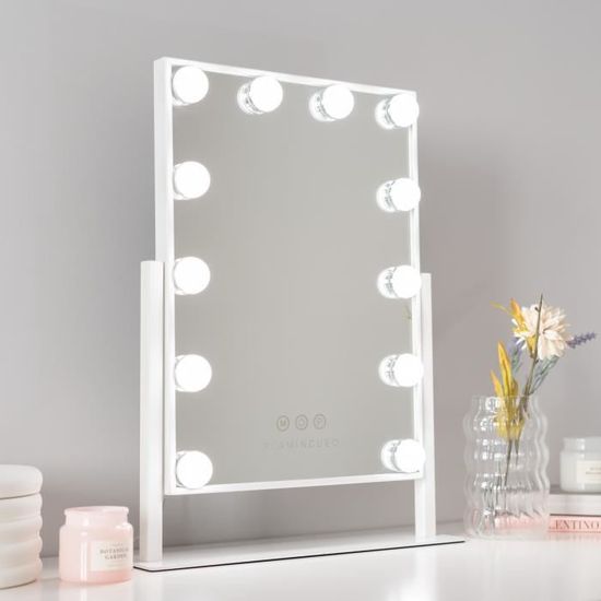 SANSUN Éclairage LED de miroir de courtoisie pour table de maquillage et coiffeuse, bande LED flexible en zigzag de 4m, non graduable (miroir non inclus SANSUN Éclairage LED de miroir de courtoisie pour table de maquillage et coiffeuse, bande LED flexible en zigzag de 4m, non graduable (miroir non inclus