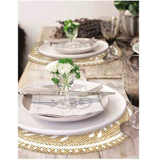 Set De Table Toile De Jute Boho Beige Love 38 5 Cm Q4129