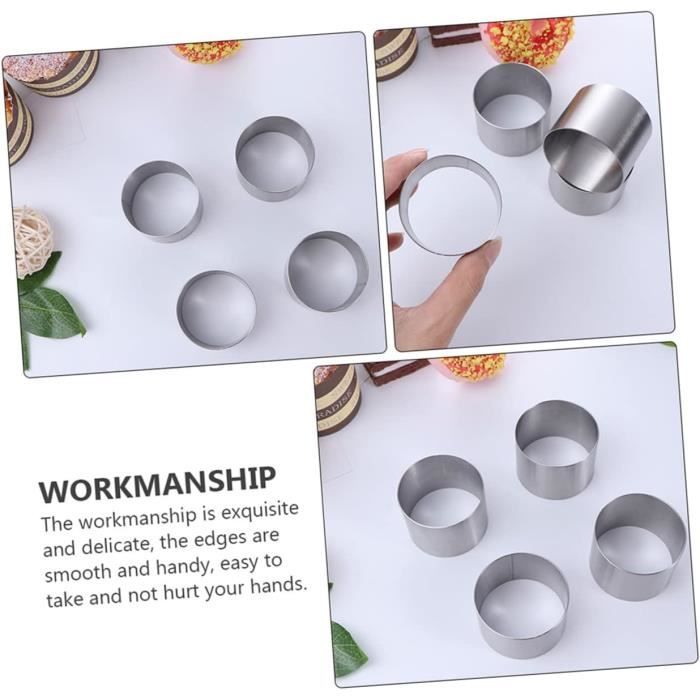 10 Pièces Cercle à Pâtisserie Anneaux Moules à Tartelettes - Cuisson Parfaite Muffins Gâteaux