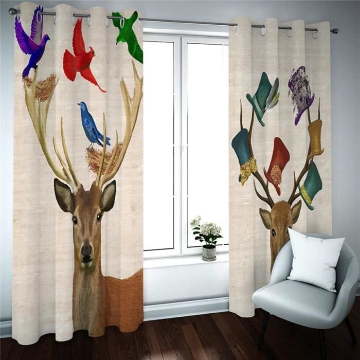 Rideau Occultant Thermiques - 3D Paysage De Cascade De Forêt Motif Rideau Chambre Enfant Moderne