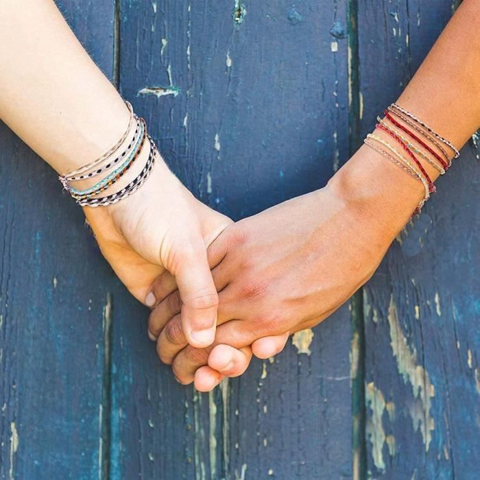 Duo de bracelets amitié femme or argent cordon ajustable AMIES