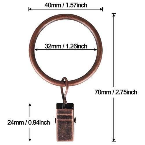 12 Anneaux De Rideau Bronze – Doré – Occasion – Sans Marque – Pour Rideaux