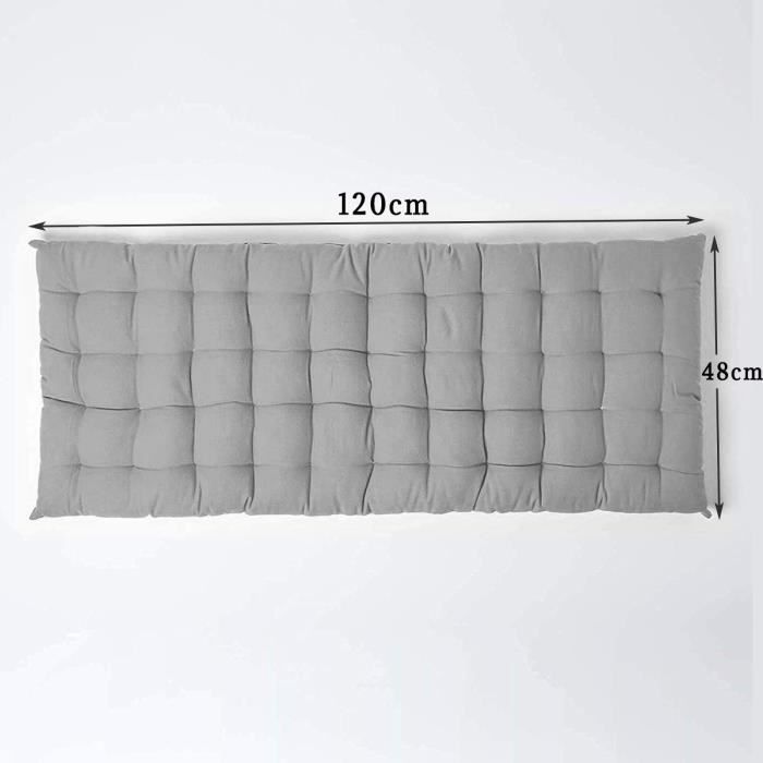 Coussin De Banc Rectangulaire 110x40 Cm - Épaisseur 8 Cm - Beige - Pour Jardin, Terrasse, Balançoire - Intérieur/extérieur