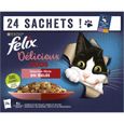 FELIX Tendres Effilés en Gelée Délicieux Duos Viandes Poissons - 24 x 85 g - Sachets fraîcheur pour chat adulte-2