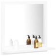 8477NEW FR® Elégant Miroir de salle de bain Contemporain,Miroir mural Moderne Pour salle de bain Salon Chambre Blanc 40x10,5x37 cm A-2