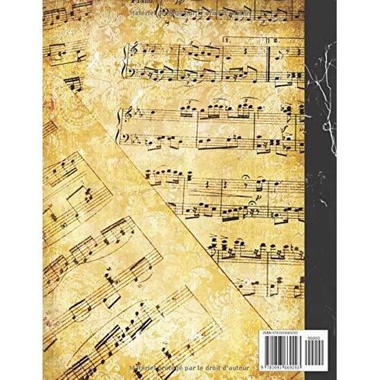 1231 Cahier De Musique : Carnet De Partitions - Grands Carreaux et Portées  - 12 Portées par Page - Format A4 - 108 pages - Cdiscount Beaux-Arts et  Loisirs créatifs