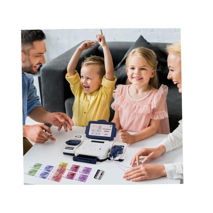 Caisse Enregistreuse Jouet Pour Enfants – Avec Sons, Calculatrice, Scanner & Accessoires – Cadeau 3-8 Ans (Vert)