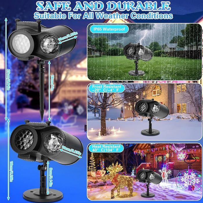 Projecteur Laser Extérieur 15W Avec 10 Diapositives Pour Noël Et Halloween - Télécommande Incluse - 7