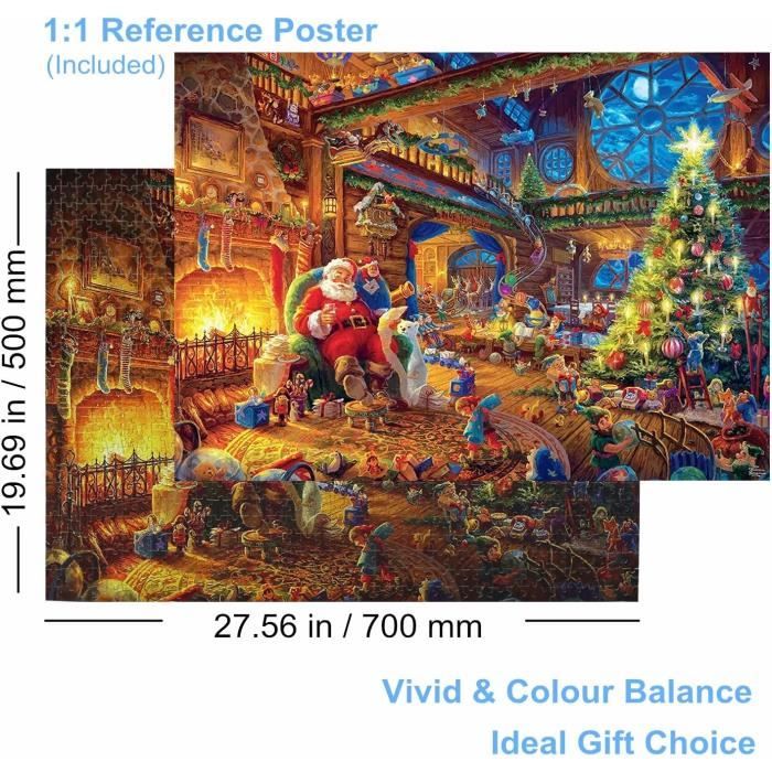 Puzzle 1000 pièces Adultes Père Noël 70 x 50 cm Puzzles Classiques Noël  Puzzle Noël Activité Amusante Famille Cadeau de Noël - Cdiscount Jeux -  Jouets