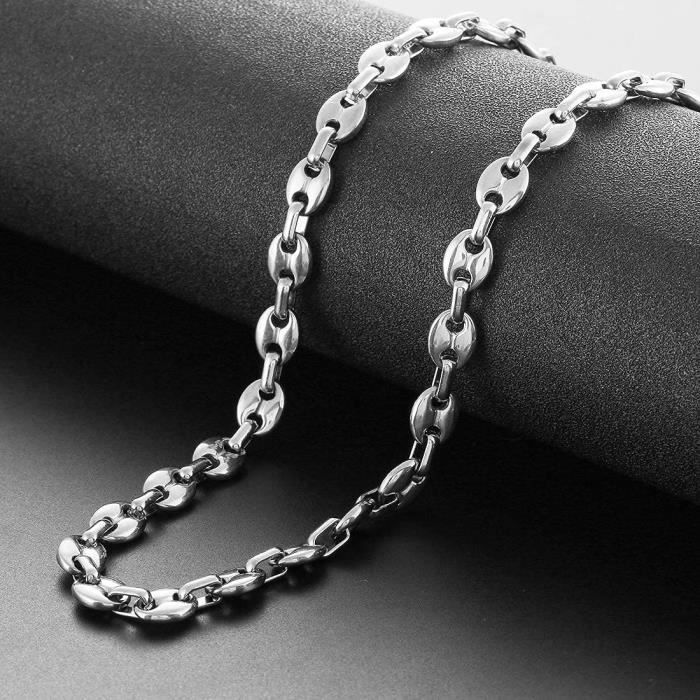 Catena A Grani Di Caffè In Argento 925 Massiccio, Lunghezze 50-55-60 Cm, Larga 6mm, Nuova