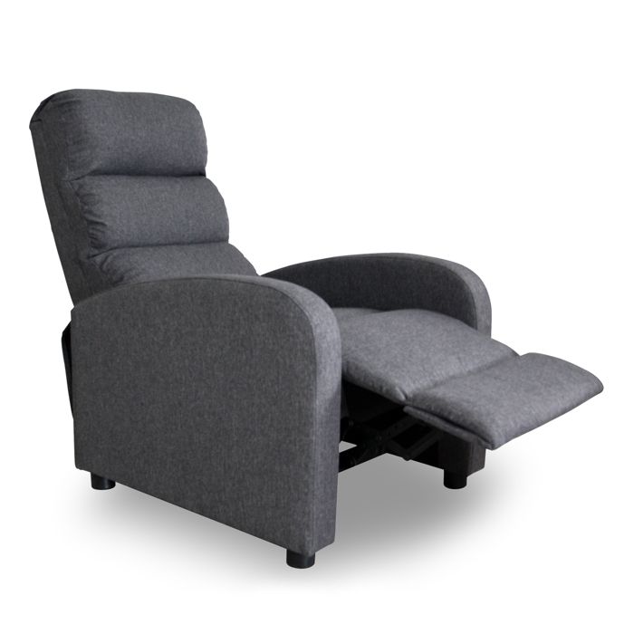 ZERODIS Chaise de relaxation et repose-pied Gris clair Tissu microfibre ZERODIS Chaise de relaxation et repose-pied Gris clair Tissu microfibre