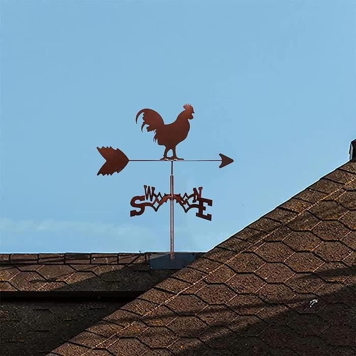 Tuteur De Jardin Panneau Welcome Flèche Éolienne Corbeaux En Métal Marron 12x48x122cm - L'Héritier Du Temps