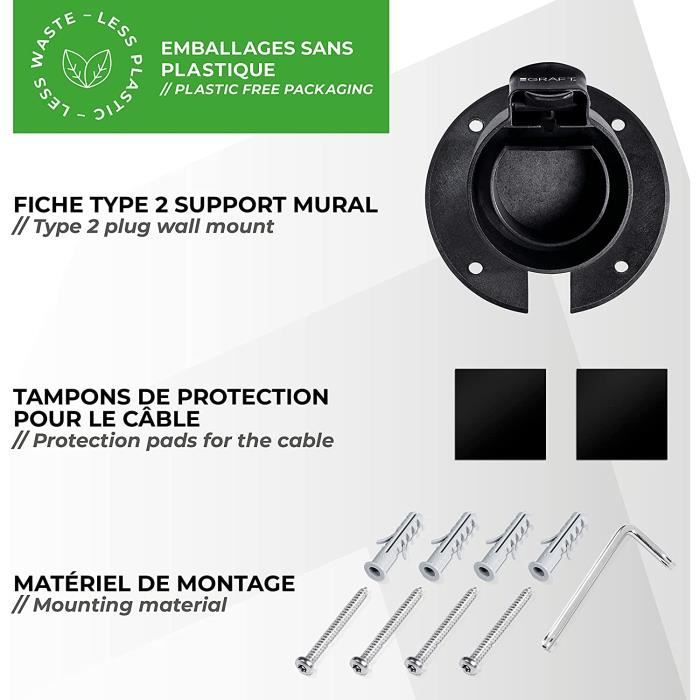 Support Cable Voiture Electrique, Support Mural Norme UE pour