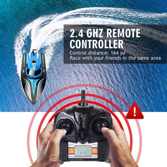 Bateau RC NULA 30 Km/h – Double Moteur, Télécommande 2,4 GHz, Coque étanche, 25 Min D'autonomie, Idéal Adulte Et Ado