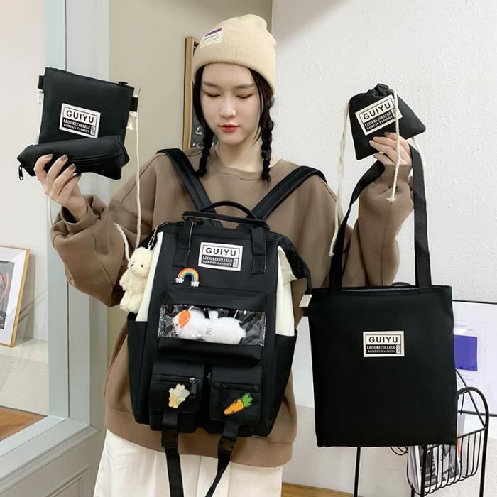 Rose Fashion Women s Backpack Canvas School Bags For Girls Ladies Travel Bag 2021 Rucksack Cdiscount Bagagerie Maroquinerie