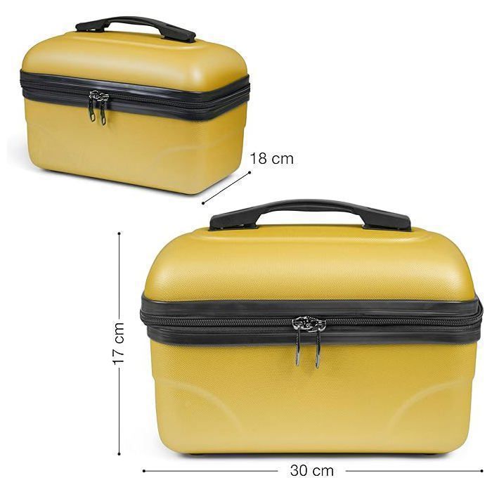 Vanity Rigide KINSTON – (ABS) Jaune Grande capacité L 30 x H