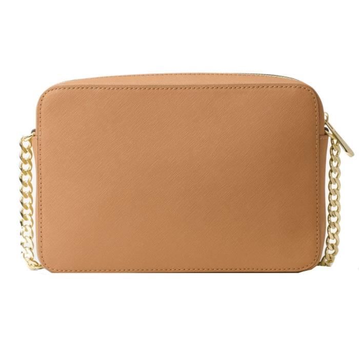 Sac a Bandouliere Michael Kors Jet Set en cuir saffiano 32S4GTVC3L Camel Marron Camel Cdiscount Bagagerie Maroquinerie