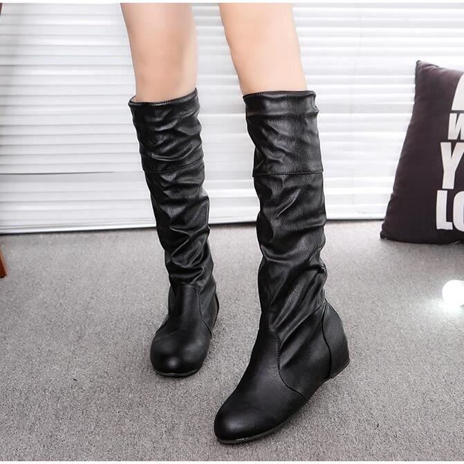Bottes sales talon plat
