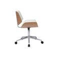 Miliboo - Chaise de bureau blanc et bois clair RUBBENS-3