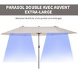 Parasol de jardin XXL OUTSUNNY - Acier - Polyester - Ouverture manivelle - Crème-3