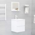 8477NEW FR® Elégant Miroir de salle de bain Contemporain,Miroir mural Moderne Pour salle de bain Salon Chambre Blanc 40x10,5x37 cm A-3