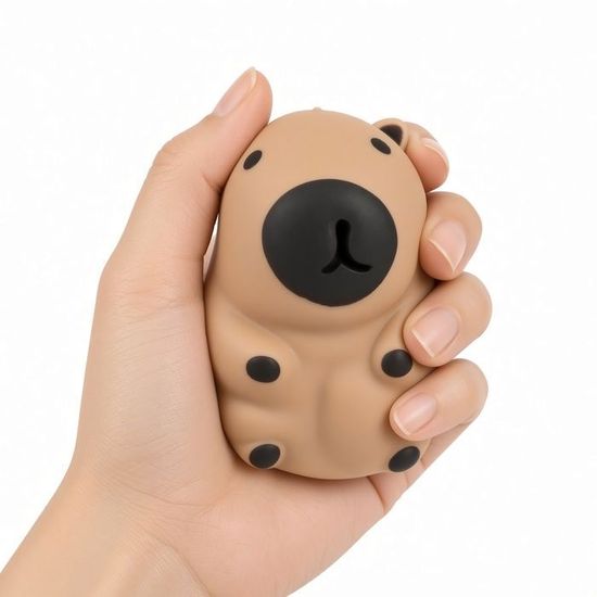 Lot De 2 Capybara Anti-stress à Presser – Jouet Sensoriel En Silicone – 6,3 Cm – Soulage Anxiété – Enfant Et Adulte