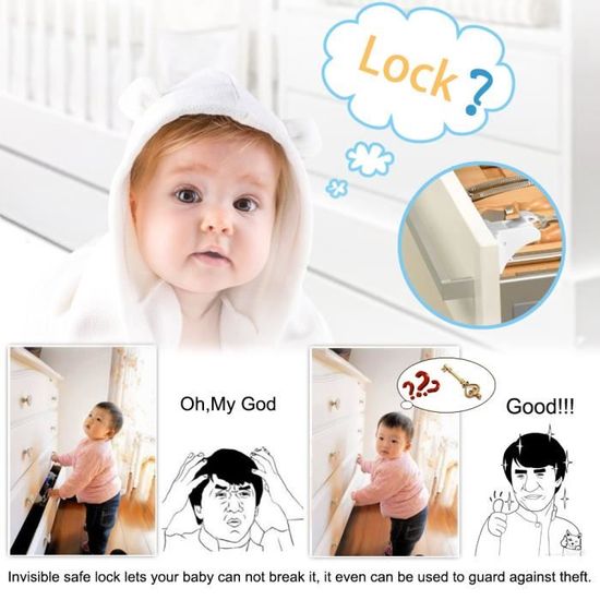 Rev-A-Lock USA magnétique breveté invisible système de verrouillage pour armoires-Enfant Sécurité 