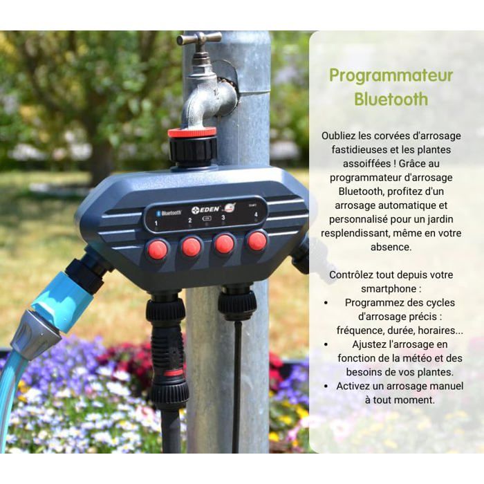 Programmateur D’arrosage Nez De Robinet - 1 Voie, Sans Pression (0-8 Bars)