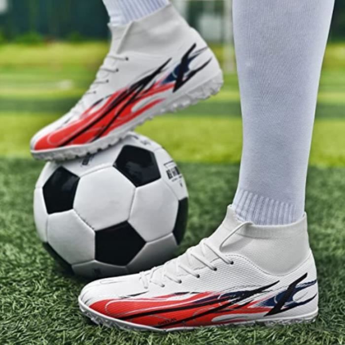 WYD™ Chaussures de football professionnelles montantes pour hommes, crampons  de football TF antidérapants à la mode - Blanc Orange - Cdiscount Sport