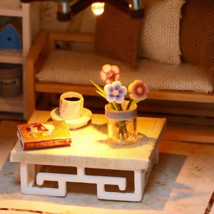 De maison de poupée en bois modèle de modèle architectural bricolage  miniature avec lumières de D 24x17x23.5cm - Cdiscount Jeux - Jouets